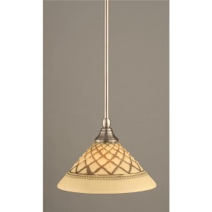 Toltec Lighting Any 1 - Light Pendant in  Brushed Nickel with 10" Chocolate Icing  Shade - 1 of 1