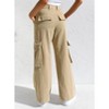 Womens Pants Casual Button Fly Cargo Jeans with Multi Pocket - 2 of 4