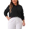 Agnes Orinda Women's Button Down Stand Collar Long Sleeve Cotton Formal Work T-Shirts - 2 of 4