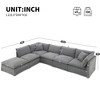125.5" Oversized Modular L-Shaped Sectional Sofa with Movable Ottoman, 6-Seat Chenille Couch, Wide Seat & Skirted Design - 3 of 4
