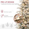 HOMCOM 6ft Tall Prelit Artificial Christmas Tree Holiday D¨¦cor with 636 Snow Flocked Branches, 250 Warm Yellow Clear Lights, Auto Open, Extra Bulb - 4 of 4