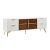 JUJABU 59.9" Modern Geometric TV Console with Tempered Glass Doors, 4-Drawer Storage & Adjustable Metal Legs - 2 of 4