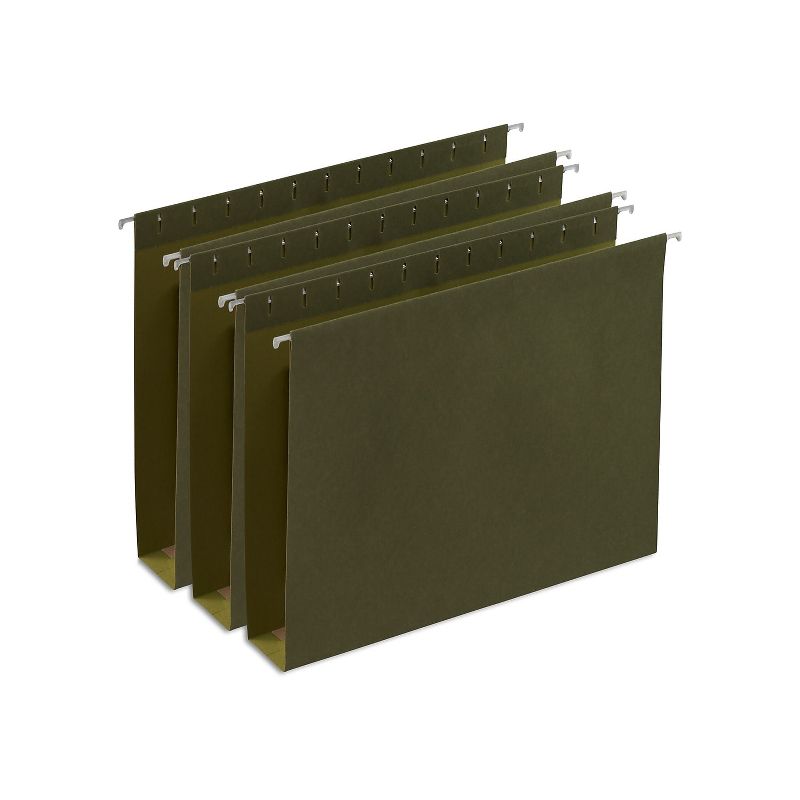 Staples Hanging File Folders 2" Expansion Letter Size Standard Green 25/Bx TR117515/117515, 1 of 7