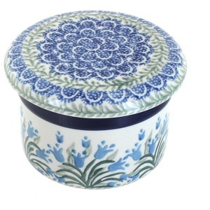 Blue Rose Polish Pottery 270 Ceramika Artystyczna French Butter Dish - 1 of 2