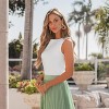 Women's White Round Neck Sleeveless Jersey Top - Cupshe - 4 of 4