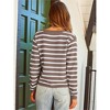 Womens Cardigan Sweaters Front Button Stripes Cardigan At Waist Long Sleeve Casual Sweater Jackets Soft Open Front Cardigan - 2 of 3