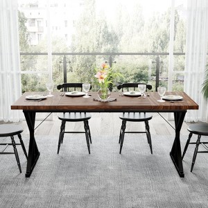 Vipbear Farmhouse Dining Table for 6-8 People, 70.8 Inch Rectangular Wood Dining Table - 1 of 4