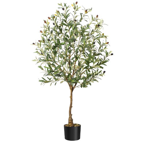 Olive Trees Artificial Indoor£¬4FT Tall Olive Tree Plants£¬ Faux Olive Tree with Realistic Trunk, Leaves, Fruits for Home Office Decor - image 1 of 4