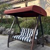 FURNIinspire Outdoor Seat Cushions Patio Chair Cushions Replacements, 2 Pcs Set High Back Seat Cushions, Blue Stripes, Multicolored, 45"*22"*4" - 2 of 4