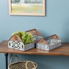 Galvanized Metal Barn Caddy Tray (Set of 2) - 2 of 4