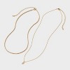 14K Gold Dipped Cubic Zirconia Initial Necklace Set 2pc - A New Day™ Gold - 2 of 3