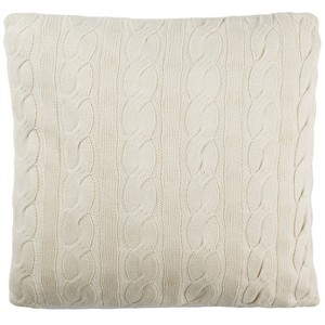Sweater Knit square Throw Pillow Natural - Safavieh, White