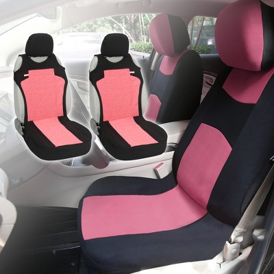 Universal Red and Black Cloth Fabric Car Seat Cover Kit