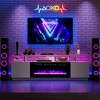 70" Modern Fireplace TV Stand - with 36" Electric Fireplace, LED Lights, 2-Tier TV Console with Storage Cabinet, 12 Flame Colors for Living Room - 3 of 4
