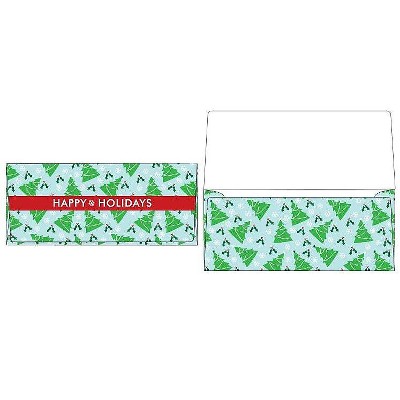 LUX Currency Envelopes 2 7/8 x 6 1/2 50/Box Christmas Trees CUR-97-50