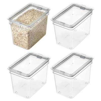 iDesign Medium Food Storage Bin with Airtight Lid - Set of 4 - Clear