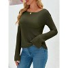 Imily Bela Lightweight Sheer Knit Pullover Womens Long Sleeve Boat Neck Blouse for Casual Wear - 3 of 4