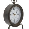 11"x7" Metal Standing Stopwatch Clock Brown - Olivia & May: Silent, Tripod Base, Contemporary Tabletop - 3 of 4