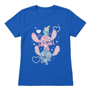 Angels Pond × Drino Stitch Tシャツ surpeme Disney Lilo & Stitch Women's Cute Chibi Angel On Stitch T-Shirt
