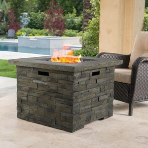 VYNXARIA 35" Square MGO Fire Pit - 40,000 BTU for Cozy Gatherings and Modern Outdoor Ambiance - 1 of 4