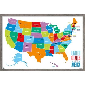 Trends International Map - United States Of America 2022 Framed Wall Poster Prints - 1 of 4