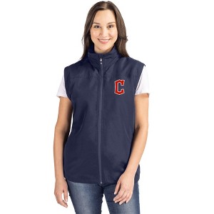 Cleveland Guardians1 Cutter & Buck Charter Eco Recycled Full-Zip Womens Vest - 1 of 1