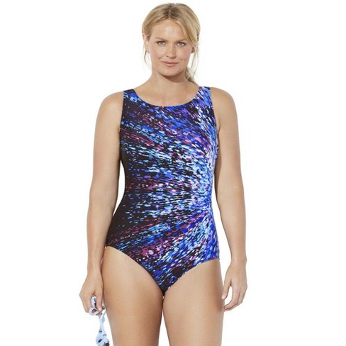 Swim 365 Women's Plus Size One-piece Tank Swimsuit With Adjustable Straps -  16, Black : Target