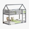 Grungis Rubber Wood Twin over Twin Loft Bed with Ladder and Guardrails,House-Shaped Bunk Bed,Modern Loft and Bunk Bed for Bedroom - 4 of 4