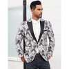 Men's Dress Party Floral Suit Jacket Notched Lapel Slim Fit Two Button Stylish Blazer - 4 of 4