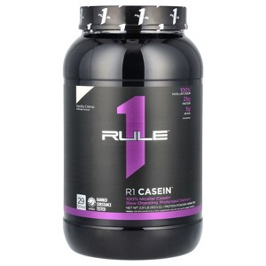 Rule One Proteins R1 Casein, Protein Powder Drink Mix, Vanilla Creme, 2.01 lbs (913.5 g) - 1 of 2