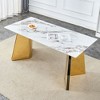 NicBex 63" Modern Rectangle Dining Table,Kitchen Table with Marble-Patterned Tabletop and Steel Butterfly Legs for 6-8 Seaters(5 Colors) - 2 of 4