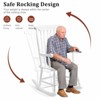 Karl Home | Elegant White Solid Wood Patio Rocking Chair - 3 of 4
