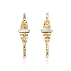 BCBG Generation Crystal Baguette Hoop Earrings - 1 of 4