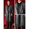 Lars Amadeus Men's Classic Fit Full Length Faux Leather PU Trench Coat - 4 of 4