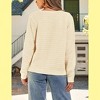 Women's Round Neck Cable Knit Sweater Cardigan with Front Button Down and Long Sleeve Open Front Design - image 2 of 4