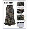 Cheetah Print Satin Midi Skirt - Women's High Waist A-Line Skirt with Elastic Waistband - 4 of 4