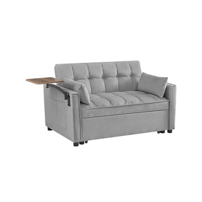 NicBex Velvet Loveseat Sofa Modern Upholstered Sleeper Couch Pull Out Bed,2 Seater Loveseat Couch with 2 Pillows for Living Room,Apartment
