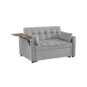 NicBex Velvet Loveseat Sofa Modern Upholstered Sleeper Couch Pull Out Bed,2 Seater Loveseat Couch with 2 Pillows for Living Room,Apartment - 1 of 4