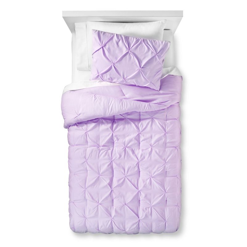2pc Twin Pinch Pleat Comforter Set Light Purple - Pillowfort&#8482;, 1 of 4