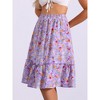 INSPIRE CHIC Women's Ruffle Hem Elastic Waist Flowy A-Line Swing Floral Midi Skirt - 3 of 4