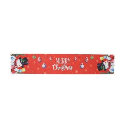 Unique Bargains Christmas Table Runner Polyester Red White 71x14 Inch 1Pc