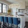 LLHZSY 42 1/10" Modern Linear Pendant Chandelier with Clear Straight Textured Glass 10-Light Fixture for Dining Room Living Room-Gold - 3 of 4