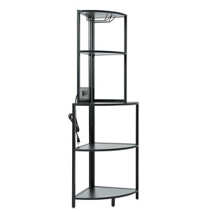 GlasFlength Decorative Storage Cabinets, Cube Storage Shelves, Decorative Storage Furniture, Strong Stainless Steel, Black, 20.4"*14.1"*59.8" - 1 of 4