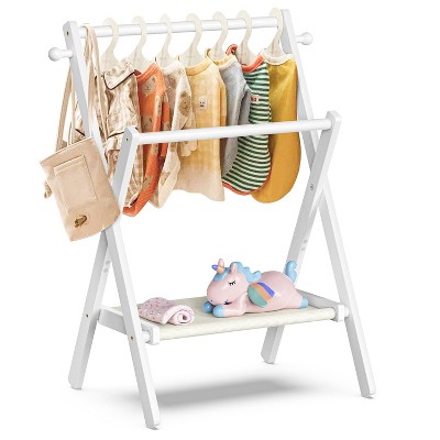 Baby Clothing Rack for Baby Shower Pets Dolls, Baby Clothes Rack with Storage Shelf ,Toddler Clothes Rack, Mini Closet Baby Shower Rack