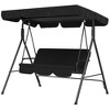 PAGED 3-Seat Outdoor Swing Chair with Adjustable Tilt Canopy and Removable Cushion,Porch Swing with Steel Frame Standfor Patio,Porch - 4 of 4