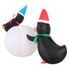 Occasions 6' Inflatable PENGUINS With Swirling Lights Snowball, Tall, Multicolored - 4 of 4