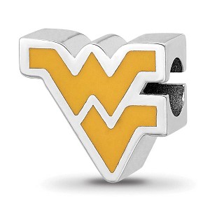 Black Bow Jewelry Sterling Silver West Virginia Mountaineers NCAA Bead Charm - 1 of 4