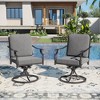 Captiva Designs 7pc Patio Dining Set with Slat-top Rectangle Table & Metal Chairs with Cushions - 2 of 4