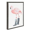 18" x 24" Sylvie Flamingo Framed Canvas Art by Jennifer Redstreake Geary Gray - Kate and Laurel: Watercolor Animal Print, Modern Decor - 2 of 4