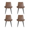 WJSHome Modern Dining Chairs Set of 4, Minimalist Kitchen & Dining Room Chairs, Upholstered PU Leather Cushion Seat and Sturdy Metal Legs - 2 of 4